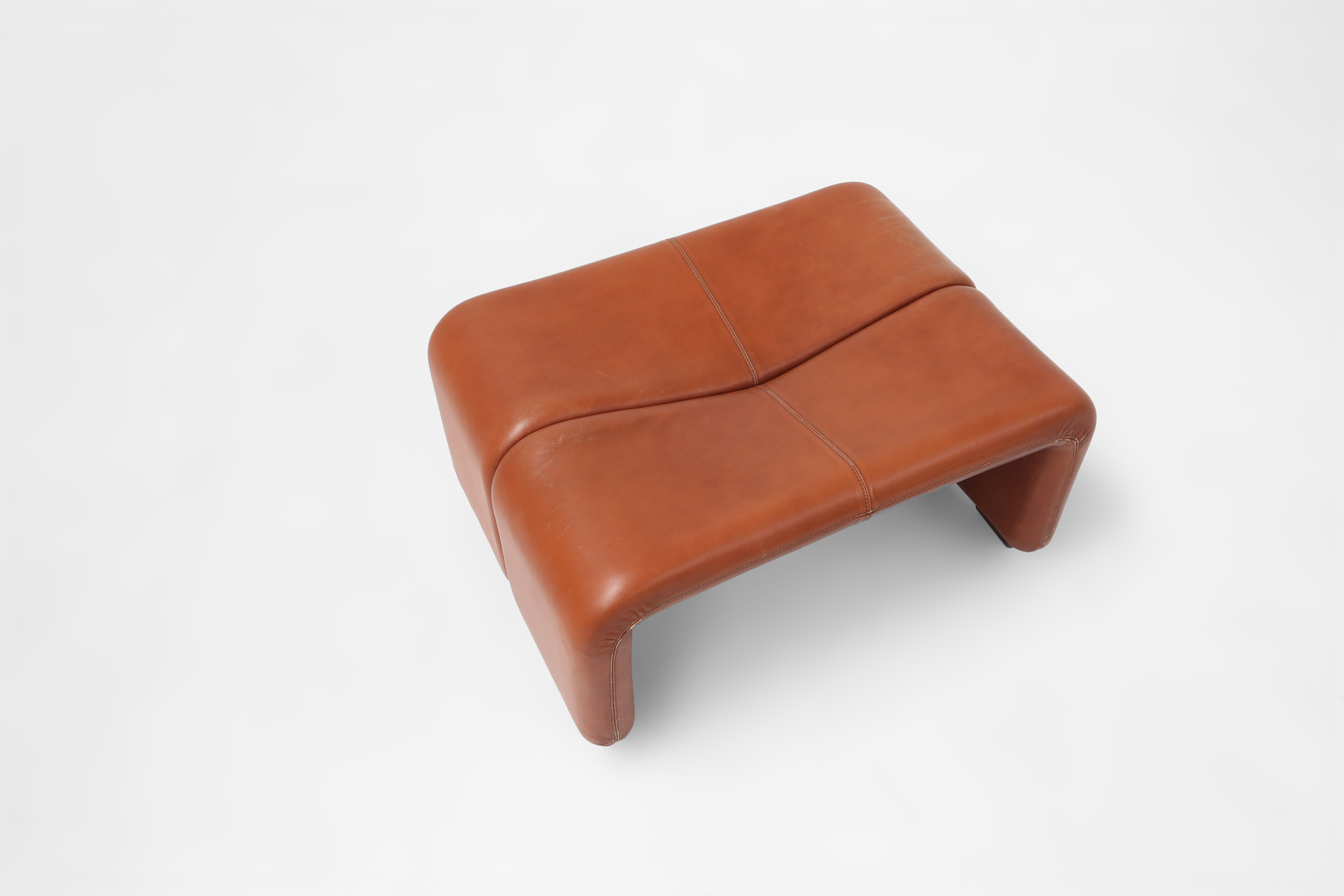 Brown leather Ottoman Coronado by Tobia Scarpa for B&B Italia, Italy ca. 1960thumbnail